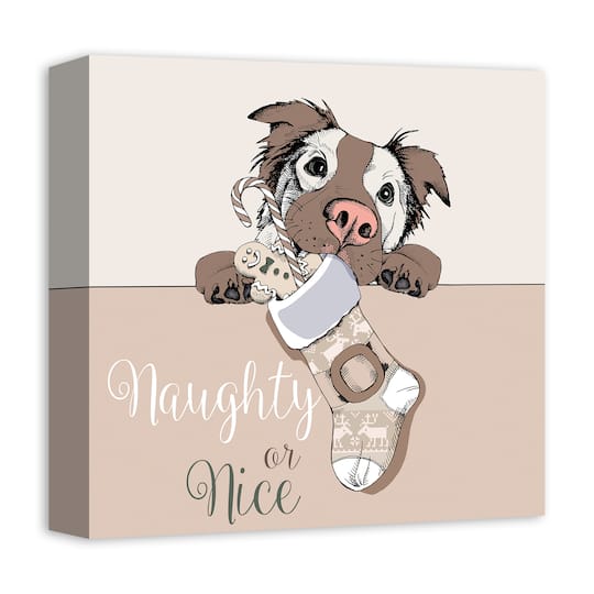 Christmas Dog Canvas Wall Art